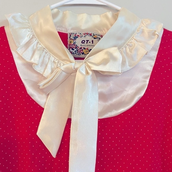 Vintage QT-1 polka dots ruffle neck sweater - Picture 2 of 4